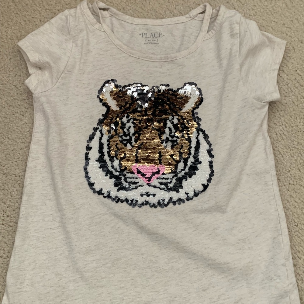 Flip sequin tiger shirt